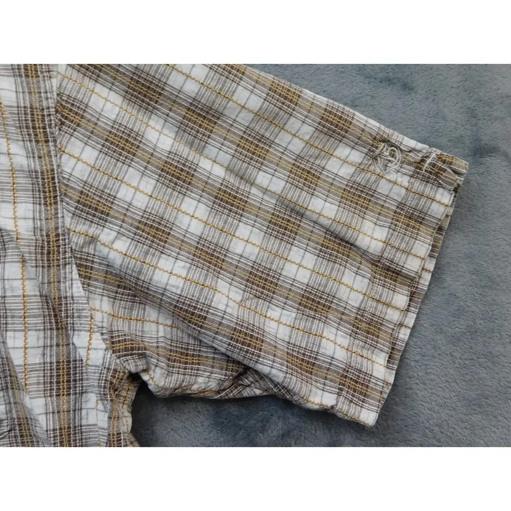 The North Face A5 Series Shirt Men Medium Brown Plaid Short Sleeve Button Hiking